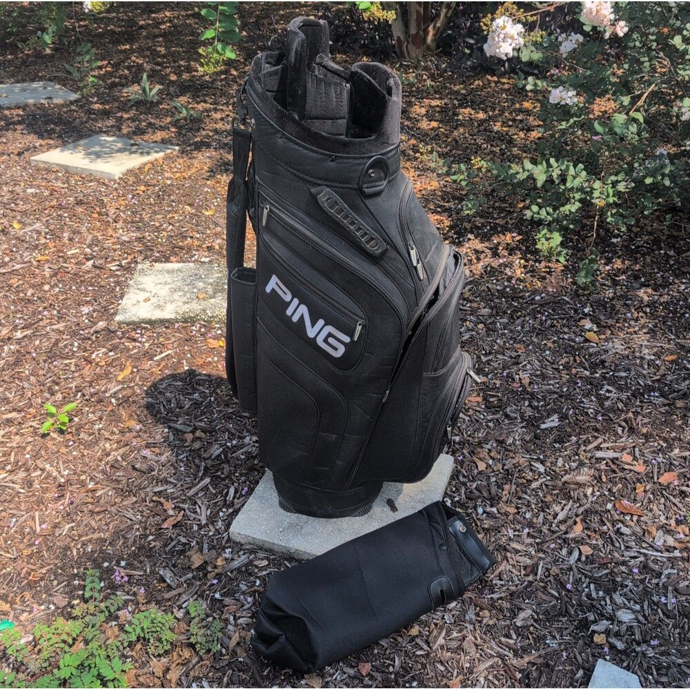 Ping Trailblazer Golf Cart Bag 8 Way Divider Black W/ Raincover